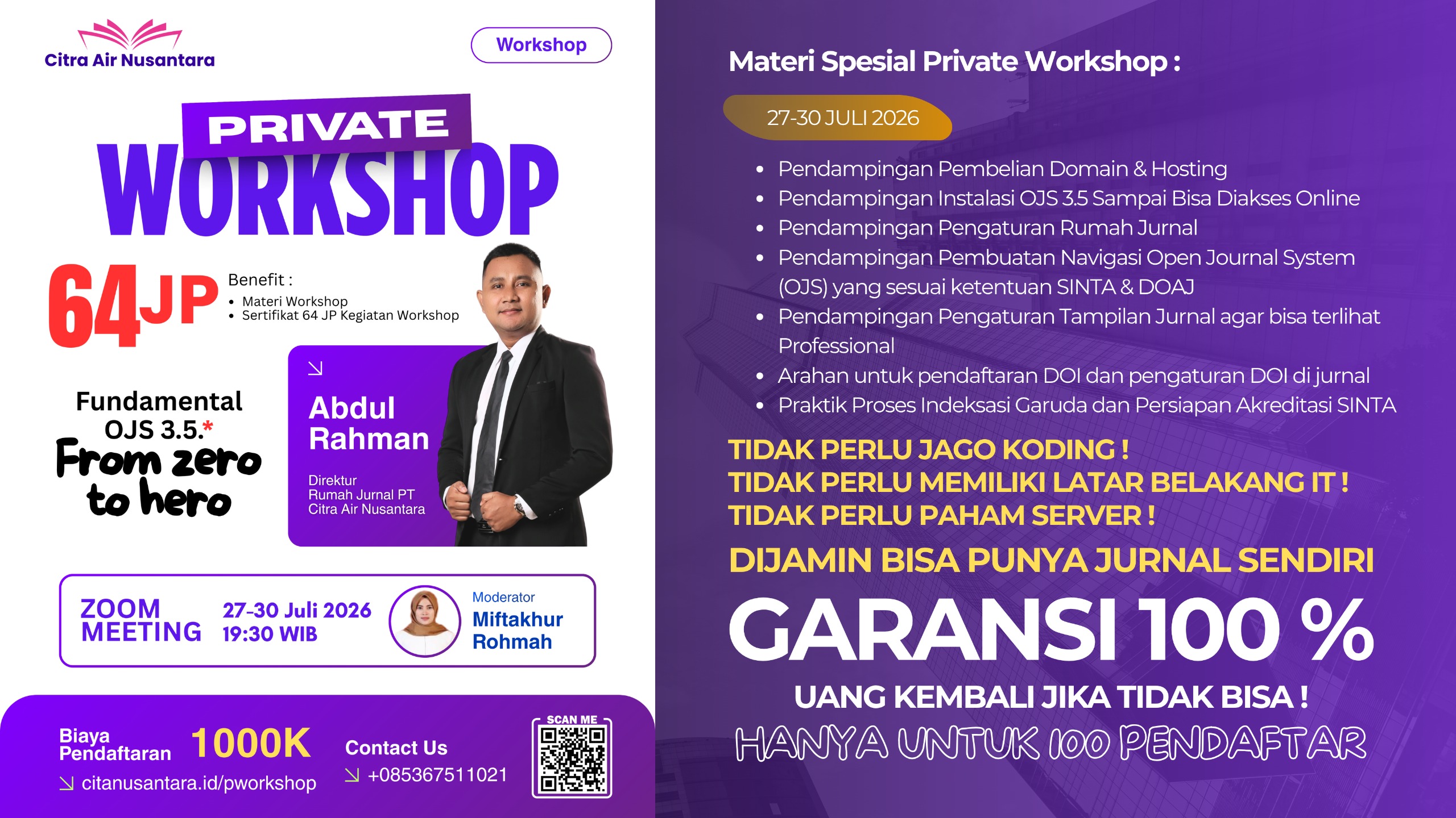 Private Workshop : Fundamental OJS 3.5, From zero to hero